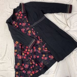 Gudrun Sjoden embroidered black coat